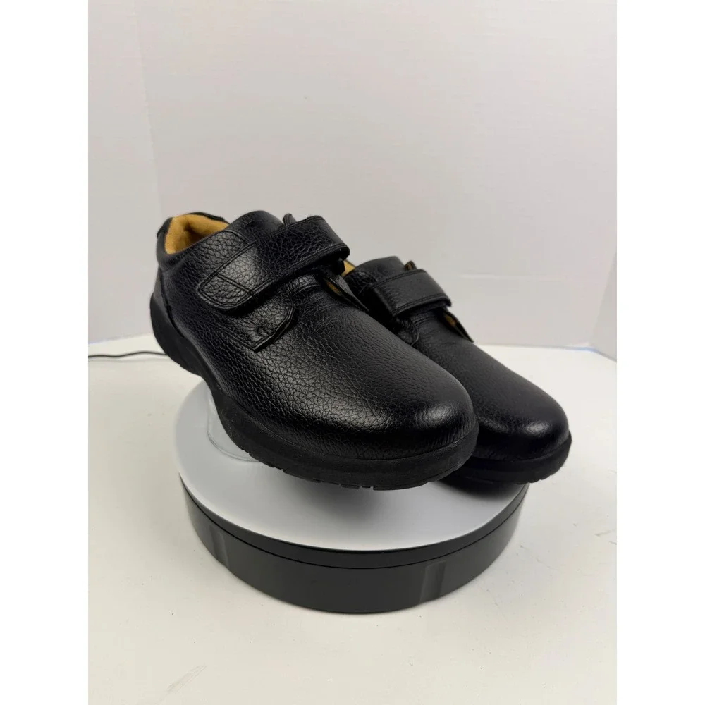 Men's Black Leather Slip-On Comfort Loafers
